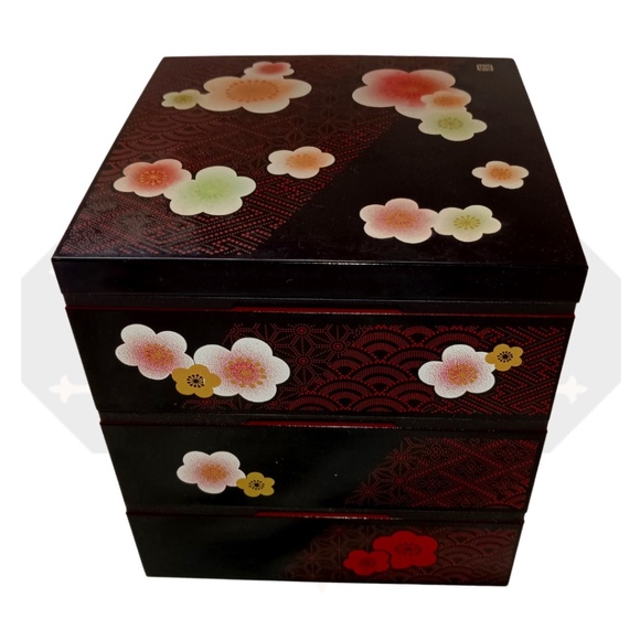 Other - 3 Tier Picnic Japanese Cherry Blossom Bento Boxes Misc. Storage Set